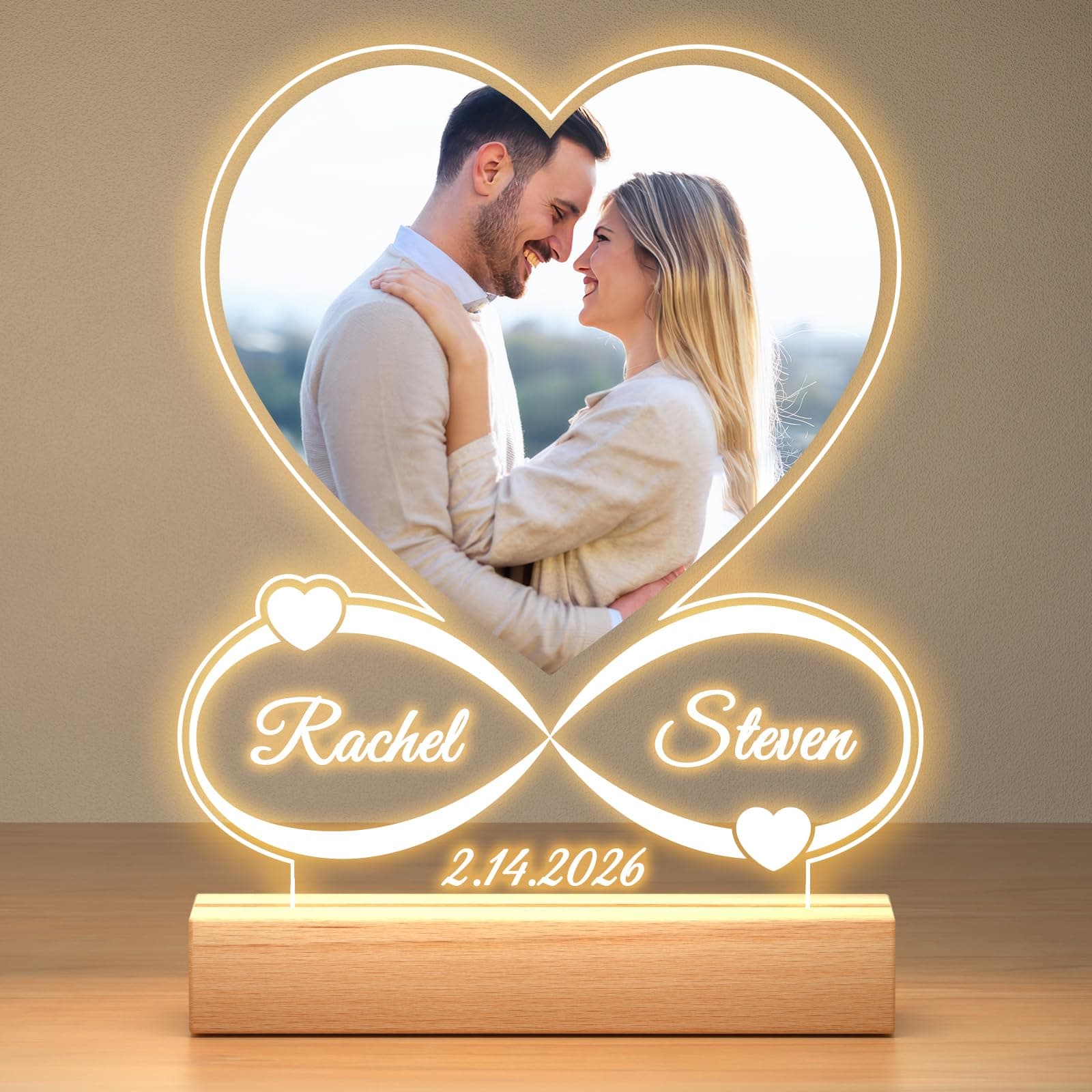 Personalized Picture Frame, Custom Picture Frames, Customized Photo Frame, Personalized Anniversary Couple Gifts for Women Men Girlfriend Boyfriend Her Him Mom Dad Baby Kid Family