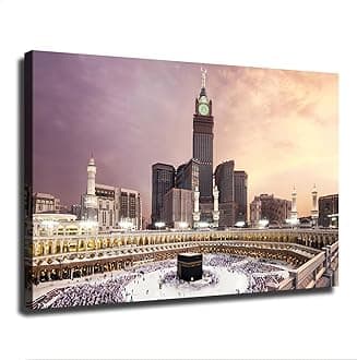 Islamic Hajj Makkah Canvas Wall Prints poster Modern Home Aesthetic Decor Wall art for Bedroom Dorm (08x12inch Unframed)