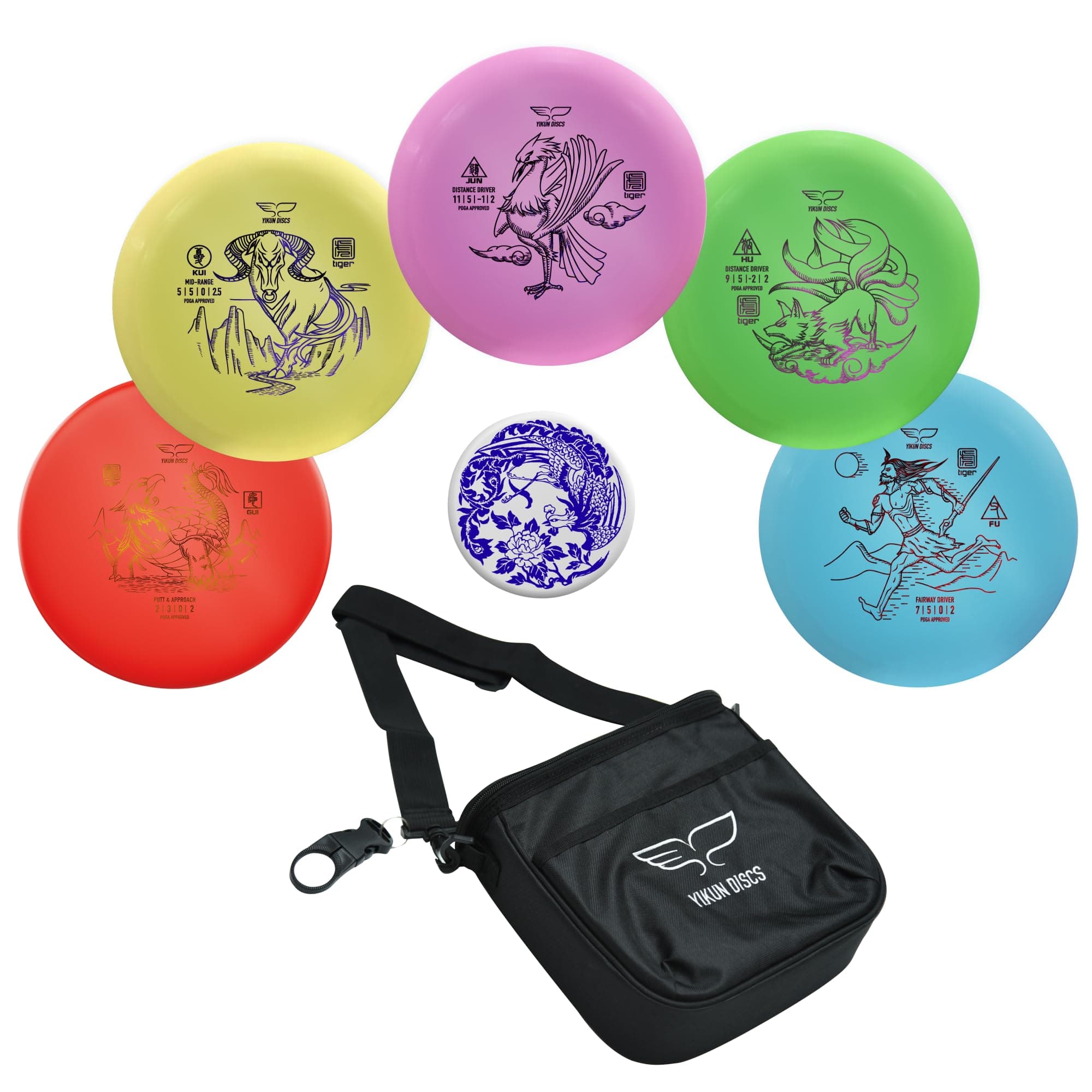 Yikun Disc Golf Starter Set With Mini Marker Bag - 165-170g Outdoor Games Kit for Beginners