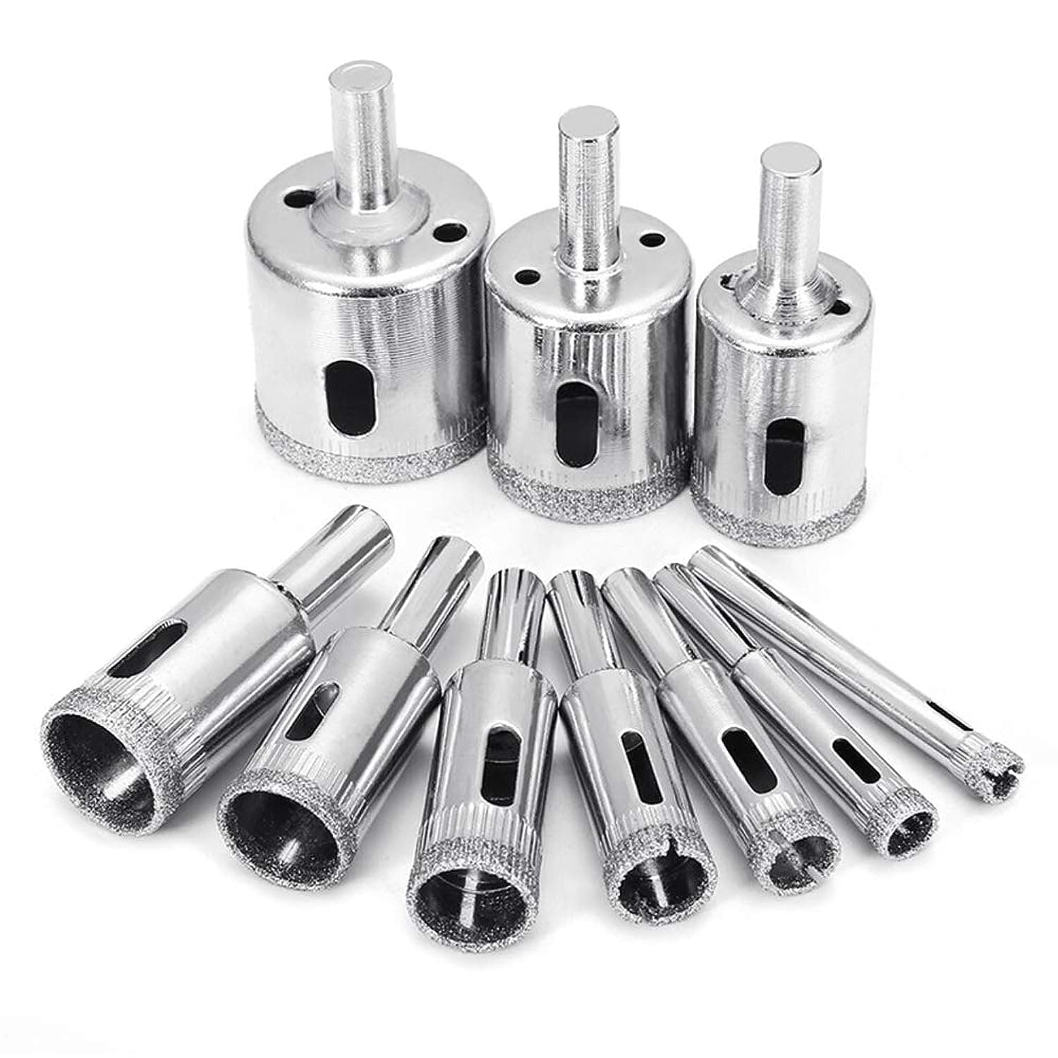 conobo 10 Pcs 6-32mm Diamond Drill Bit Set Use for Glass Tile Marble Granite Core Hole Saw Drill Bits Electric Drilling Tool