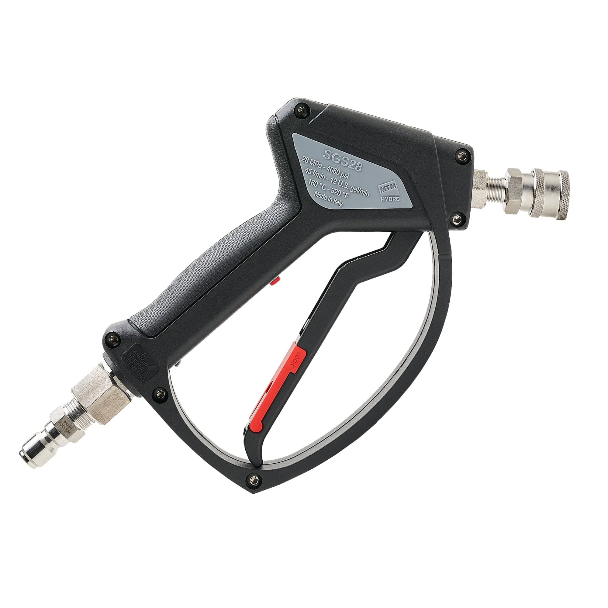 MTM Hydro SGS28 Spray Gun with Stainless QC's Installed