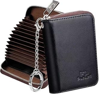 FurArt Zipper Wallet Women, RFID Blocking Credit Card Wallet, Business Card Holder, Compact Size KeyChain Wallet