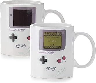 Paladone Gameboy Heat Changing Coffee Mug - Gift for Gamers, Nerds, Nintendo Mario Fans, Men, and Retro 90s Game Enthusiasts - 10 Ounces