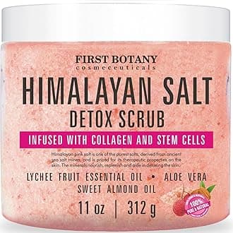 First Botany Body Scrub - Natural Exfoliating Salt Scrub & Body and Face Souffle helps with Moisturizing Skin, Acne, Cellulite, Dead Skin Scars, Wrinkles (Himalayan Salt)