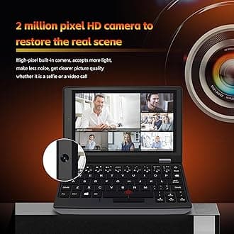 HAICOTECH 7 inch Mini Laptop, 12th Gen N95 Touchscreen Pocket Computer, 16GB RAM 256GB SSD Ultrabook Notebook 2.0MP Win-11 Pro, Mini HDMI, TF Card - for Office/Travel/Students
