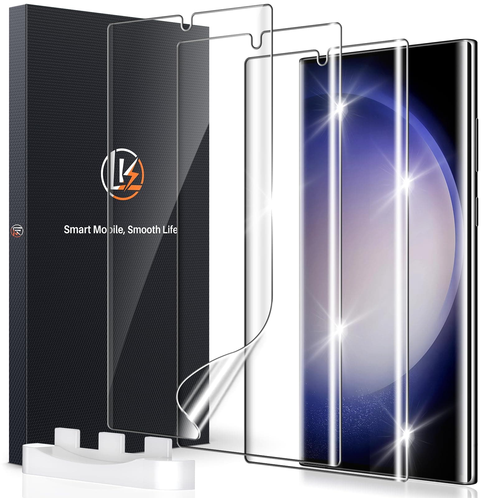 LK 3 Pack for Samsung Galaxy S23 Ultra Screen Protector [Not Glass] [Support Fingerprint Unlock] Touch Sensitive, Anti-Scratch 3D Curved Max Coverage Screen Protector for Samsung Galaxy S23 Ultra