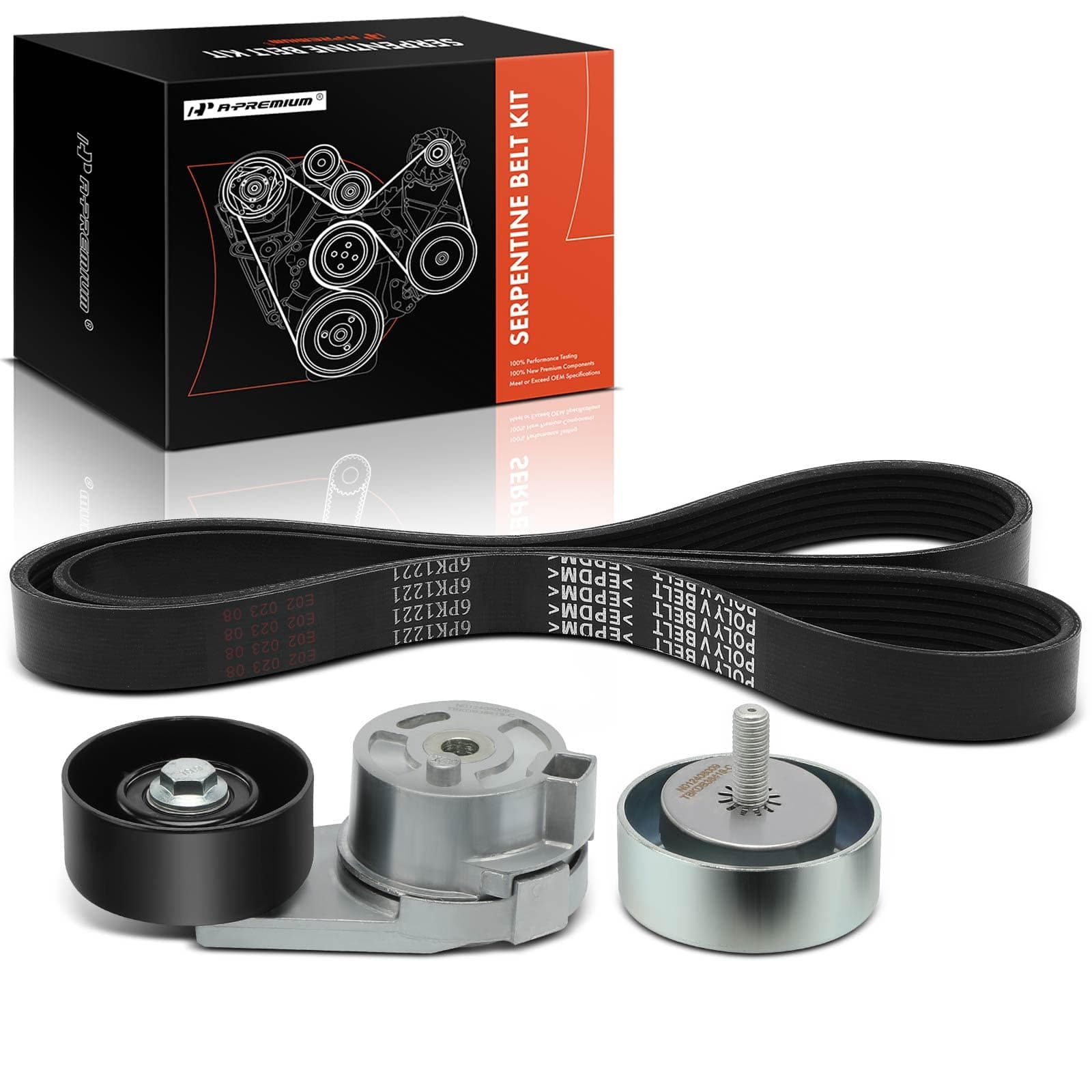 A-Premium Belt Drive Component Kit Replacement for Cadillac CTS 2008-2009 STS 2008, 3.6L V6 Gas DOHC Naturally Aspirated