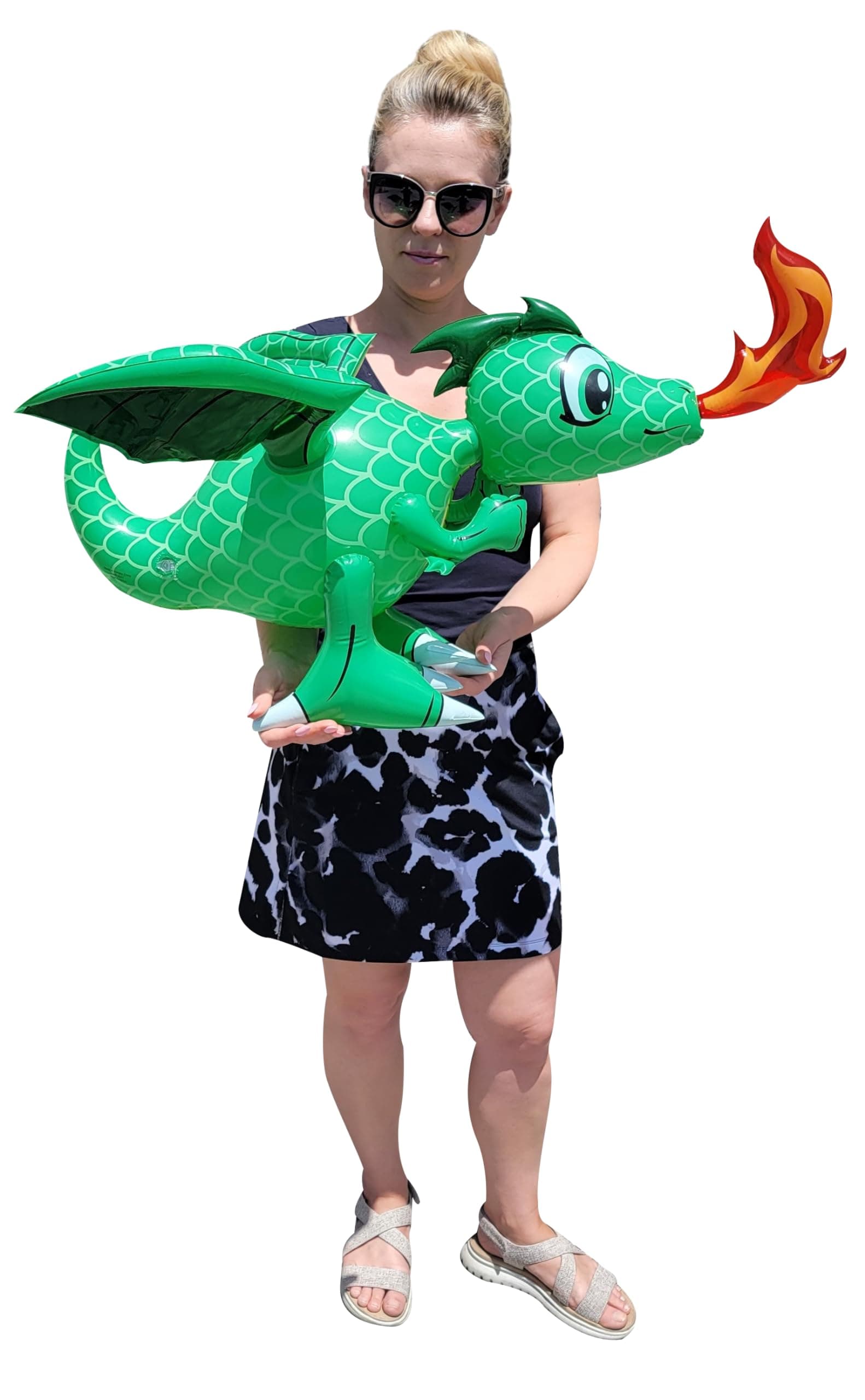 Large Fire Breathing Green Inflatable 30" Dragons (1)