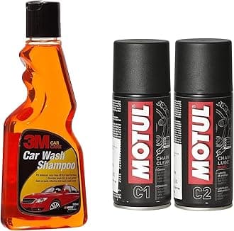 Combo of C2 Chain Lube (150 ml) and C1 Chain Clean for All Bikes (150 ml) + 3M IA260100432 Auto Specialty Shampoo (250 ml)