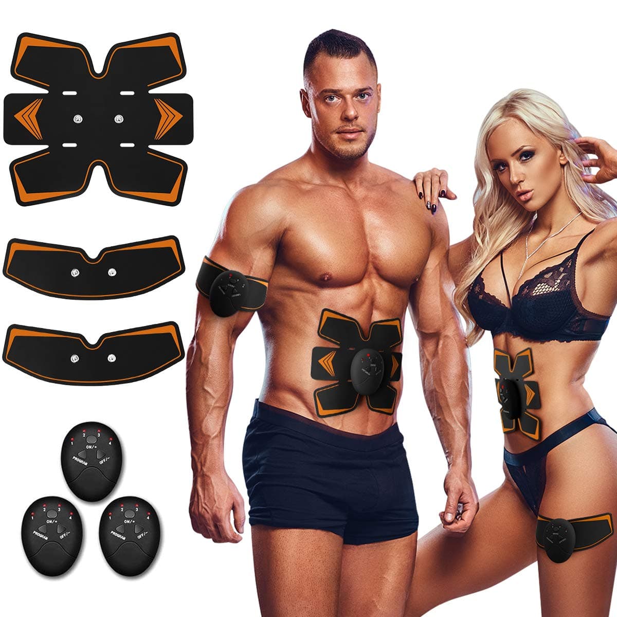 Abs Stimulator, Muscle/Abdominal Toner - Stimulating Belt, Training Device for Muscles- Wireless Portable to-Go - Sculpting at Gym, Home- Fitness Equipment, Black