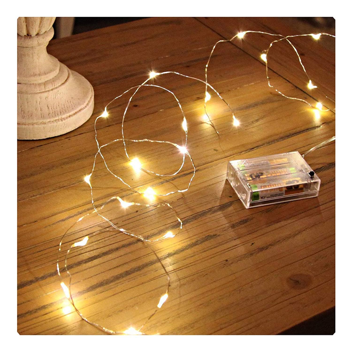 One94Store 3AA Battery Powered Waterproof Copper Wire String Fairy Lights for Diwali, Christmas, Valintine, Decoration with 30 LEDs 3 Meter Warm White (Pack of 1)