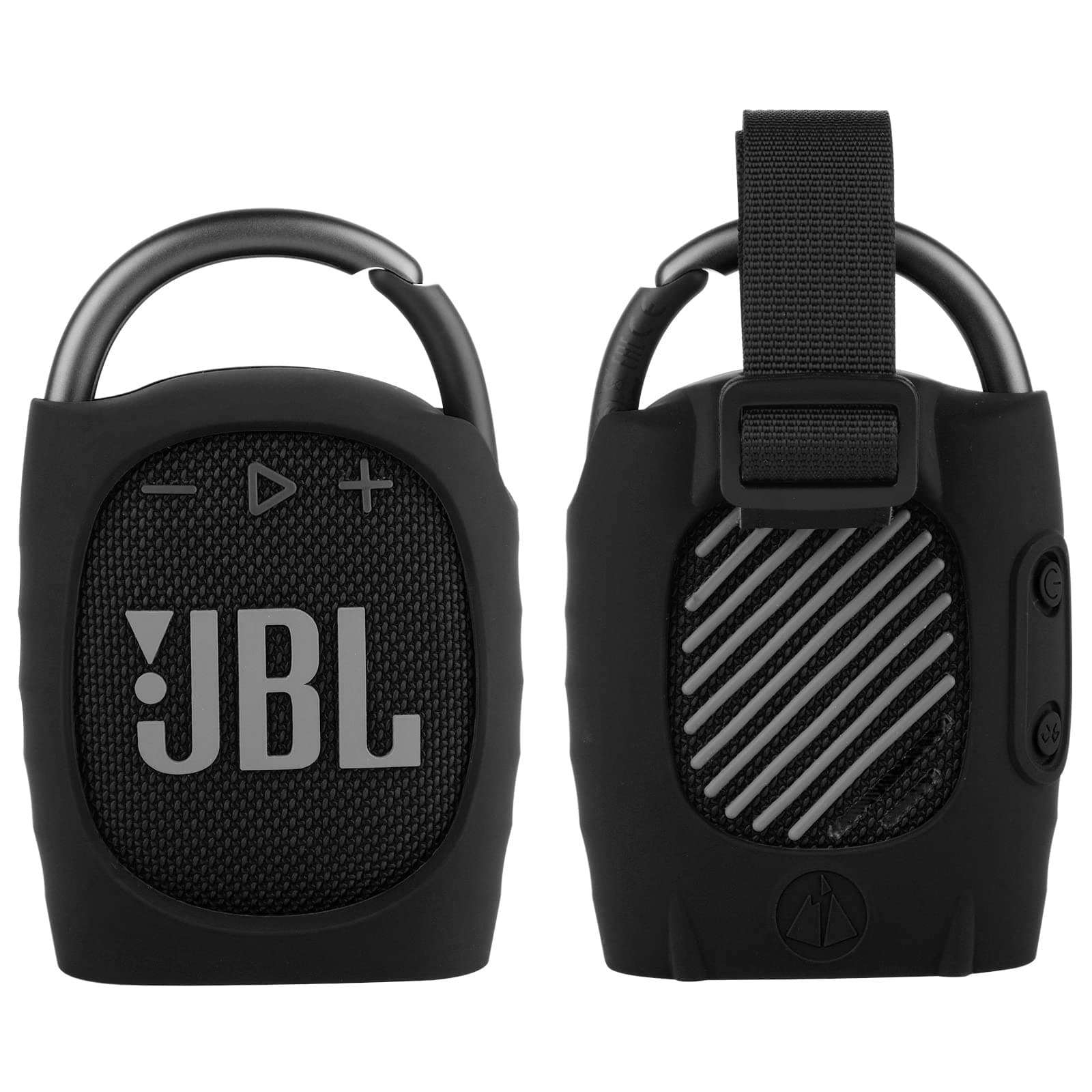 Silicone Protective Carrying Case Compatible with JBL Clip 4 - Portable Mini Speaker Carrying Stand Up Cover Pouch for JBL Clip 4 (Black)