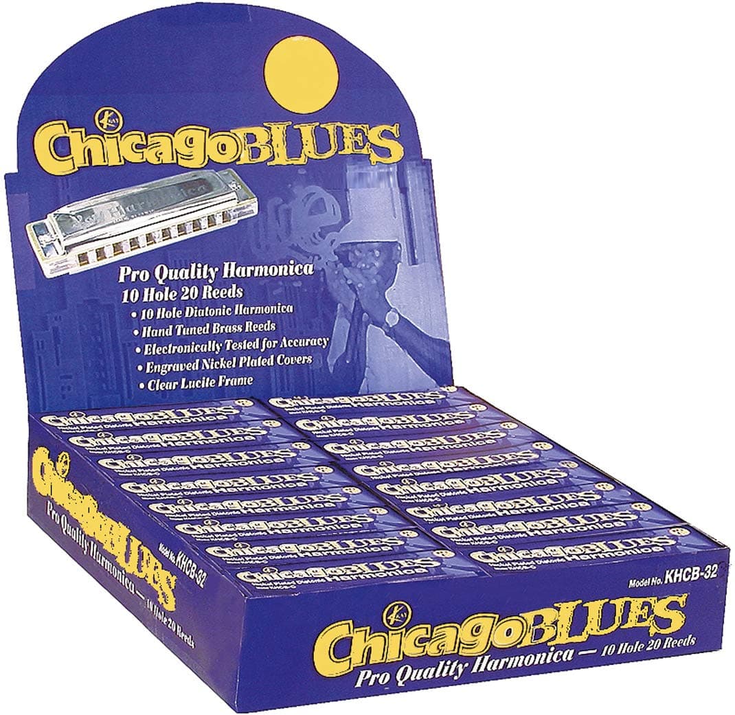Chicago Blues KHCB-32A Harmonica Assortment Party Pack, 32 Harps in the Keys of C, G & A