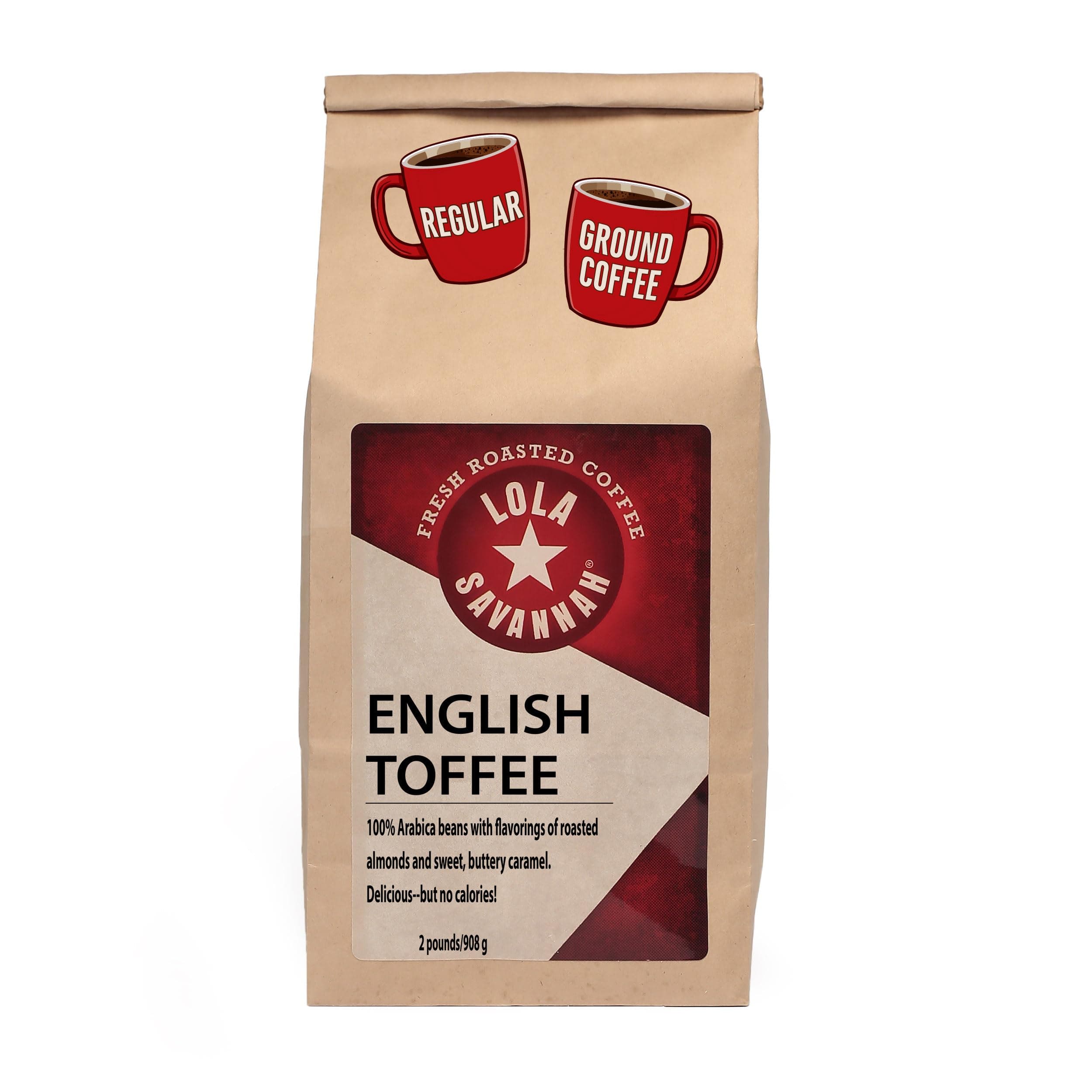 English Toffee Whole Bean Caffeinated Coffee, 2lb