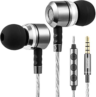 - SP3060VC Wired Earbuds with Mic, in Ear Headphones with Deep Bass, Noise Isolating Earphones, 10mm Drivers, Tangle Free Cable, 3.5mm Jack