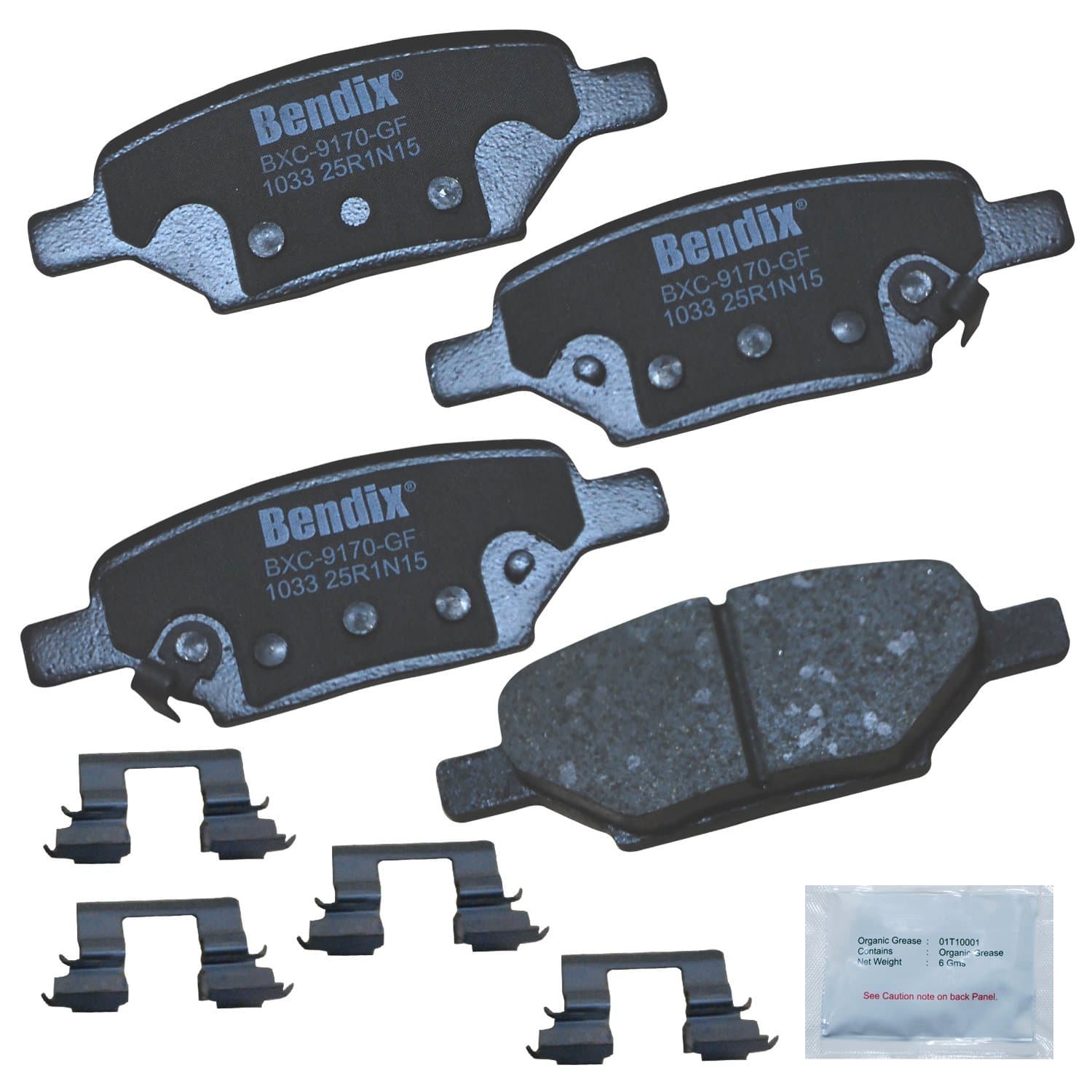 Bendix Priority1 CFC1033 Ceramic Rear Brake Pads for Select Models Chevrolet Cobalt, HHR, Malibu, Pontiac G4, G5, G6, Pursuit, Saturn Aura, Ion