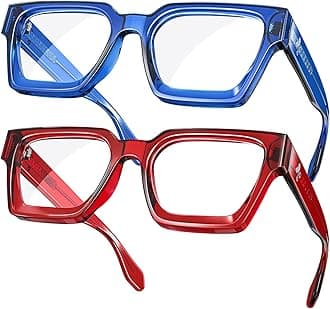 VISOONE Blue Light Blocking Glasses Rectangle Chic Preppy Look MultiColor Frame for Women Men RIVER
