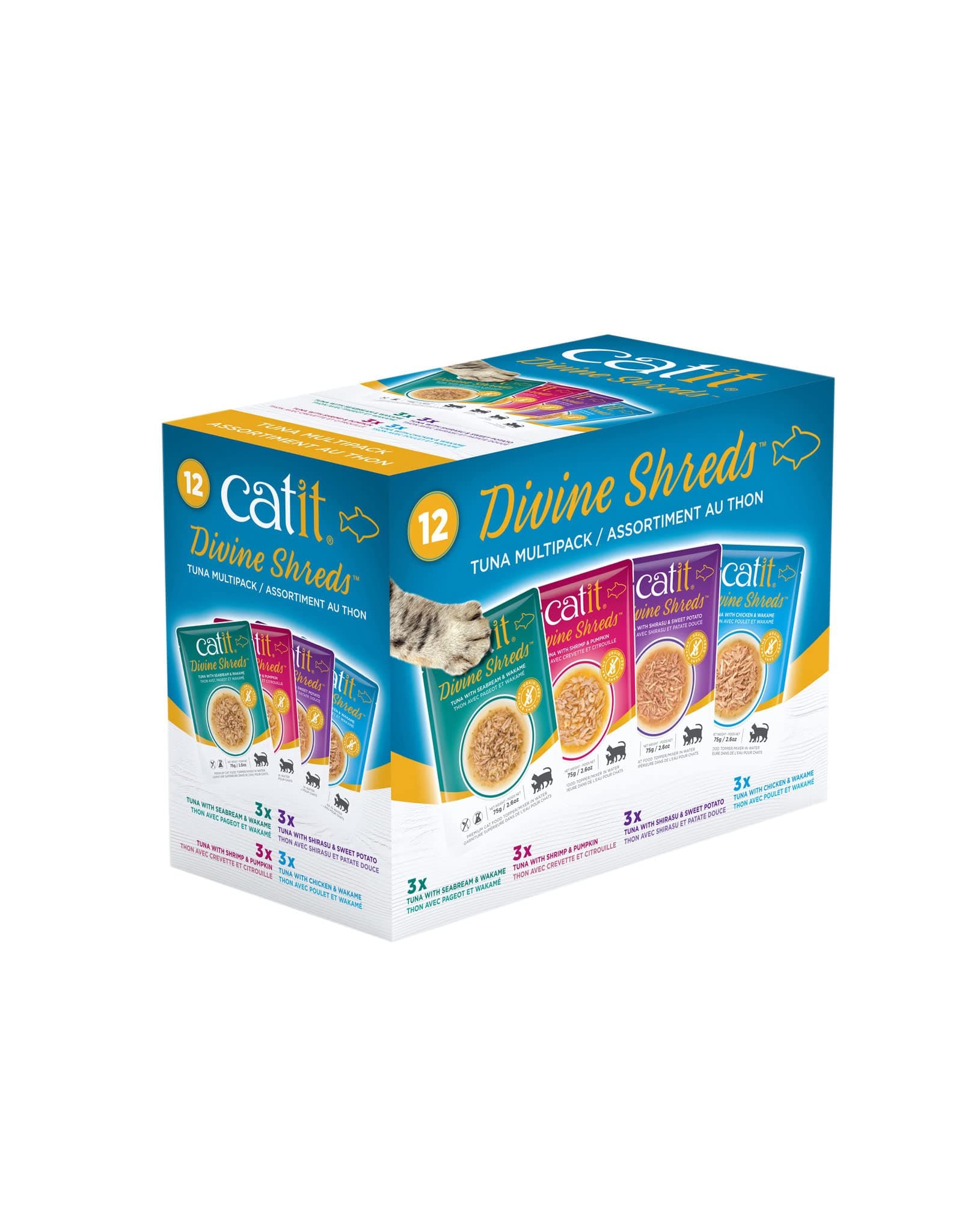 Catit DIVINE SHREDS, TUNA MULTIPACK 75G, 12PCS/BOX