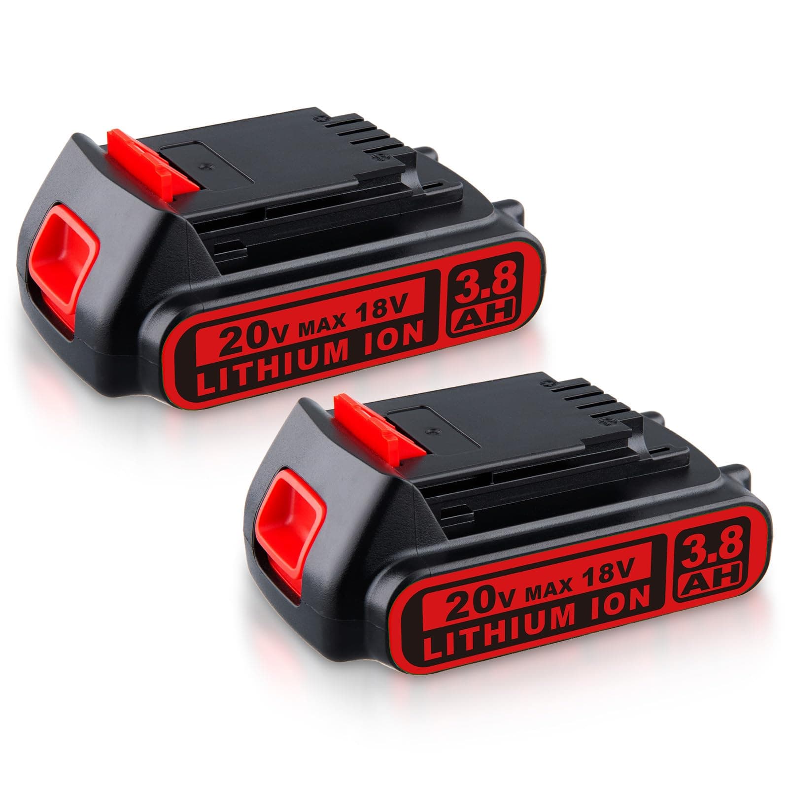2Pack LBXR20 18V 3.8Ah battery Replacement for BLACK+DECKER 18V Battery Compatible with BLACK+DECKER 18V BL2018 LBXR2020-OPE LB20 LBX20 BL2018-XJ GKC1825L GTC1850L20 STC1820 Cordless Tools (20V Max)