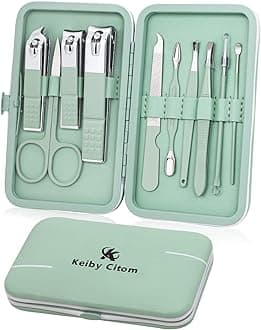 NaIl dRiLl 3 cOmPaRtMeNt BoX with Manicure Set (Green)