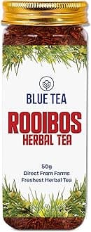 Rooibos Tea - 50gm - 50 Cups | ANTIOXIDANT RICH | Weight Management - Flower Based - Detox Tea - Herbal Tea - Gluten Free - Non-GMO | Featured In Shark Tank | Pet Jar Packaging