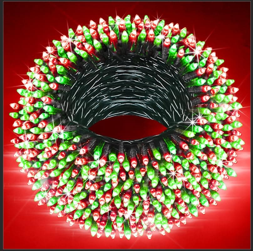 340 LED 90FT Christmas String Lights Outdoor, 12 Pro Modes and Timer Memory & Brightness, Plug in Waterproof Dark Green Wire Twinkle Light for for Xmas Yard Tree Wedding Party Decor (Red & Green)