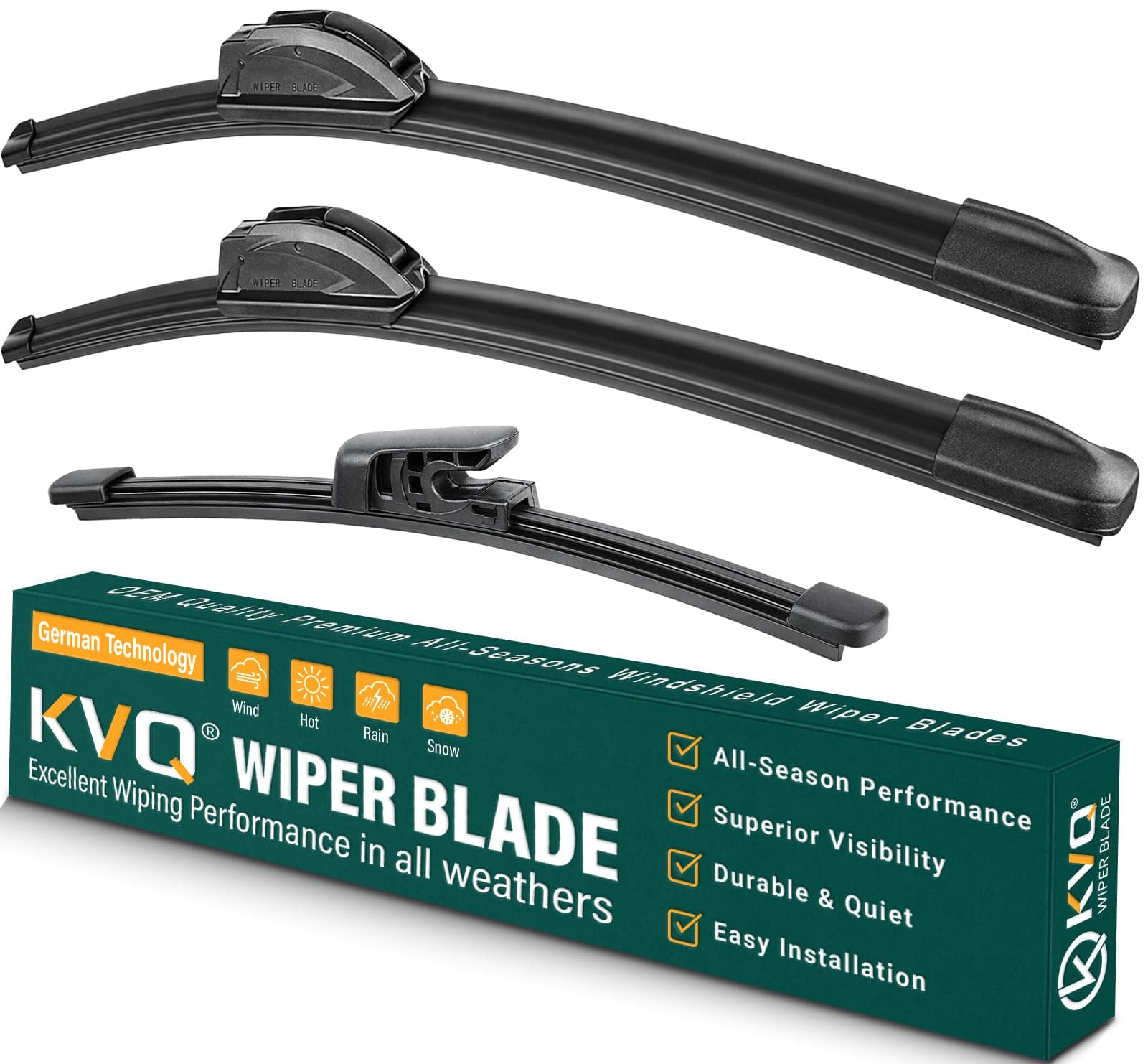 Windshield Wiper Blades Replacement for Hyundai Veloster 2012 2013 2014 2015 2016 2017,Original Equipment Replacement Front Rear Wiper Blade Set - 26" 18" 8" (Set of 3)