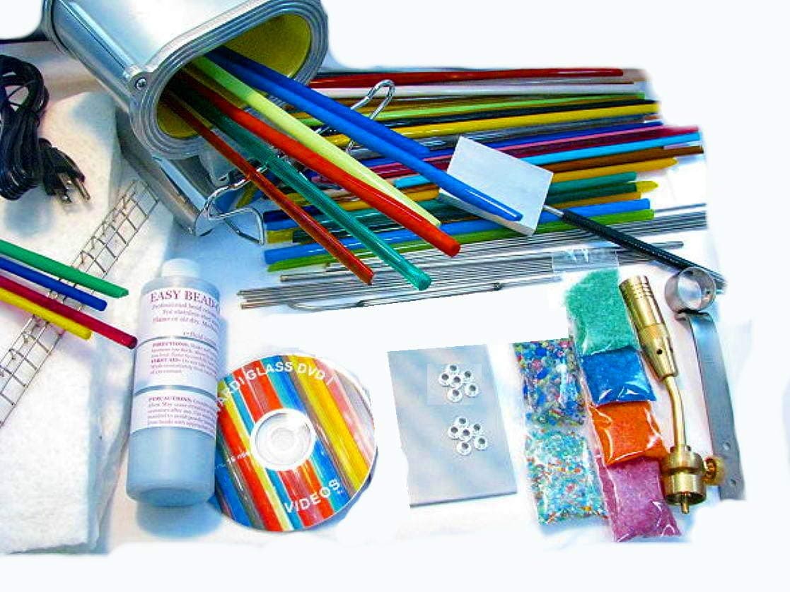 Devardi Glass Lampwork, Beadmaking, Glass Blowing, COE 104 Starter Kit - Elite Kit