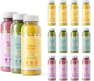 Press Healthfoods, 12 x 250ml Smoothie Bundles, Healthy Cold Pressed Juice, Vegan Smoothies Full of Vitamins and Nutrients, No Added Sugar, No preservatives