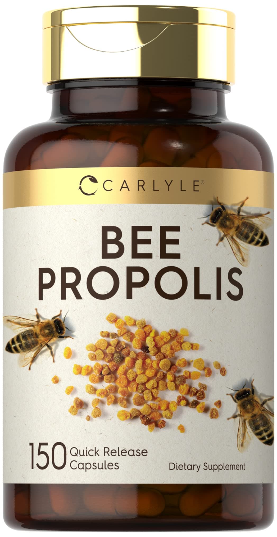 Carlyle Bee Propolis Capsules | 150 Count | Extract Supplement | Non-GMO, Gluten Free