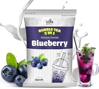Fusion Select 2.2lb Tea Powder Blueberry Flavored-3-in-1 Drink Powder with Cream & Sugar - Instant Pre-Mixed Beverage for Hot or Cold Blends or Yummy Frappes (Blueberry)