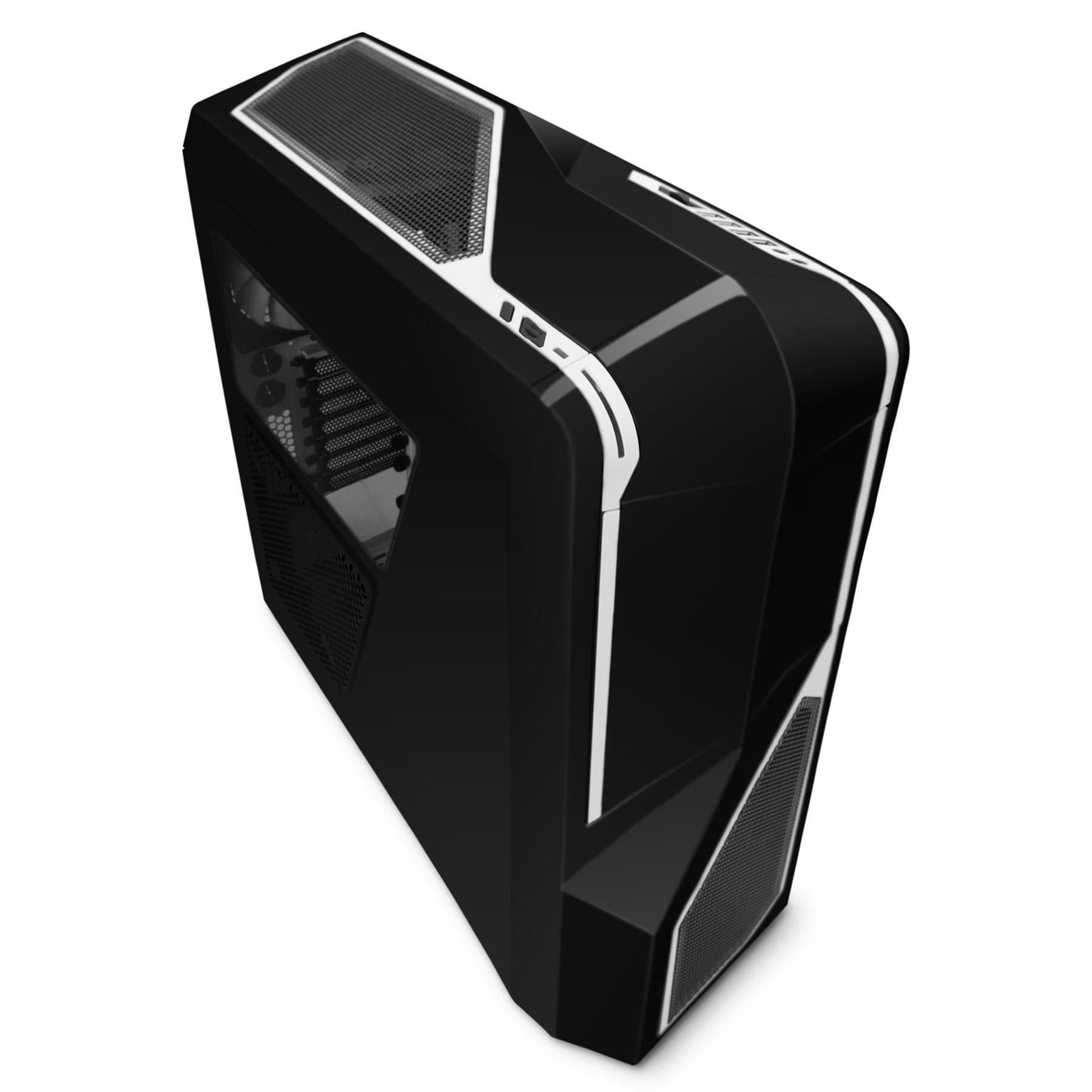 NZXT Phantom 410 Black with White Trim - Mid Tower Gaming PC Case, Upto ATX, 1x 140mm Fan, 2x 120mm Fan - CA-PH410-B2