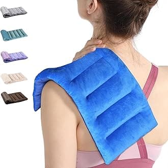 Microwavable Heating Pads for Neck and Shoulder Back Discomfort Reduction, 7x16 Heated Pad Microwave, Moist Hot Pack for Soothing Fatigue, Unscented Heat Packs, Sore Muscle, Navy Blue