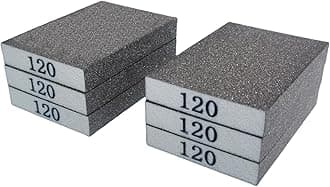 6 PCS 120 Grit Hand Sanding Blocks Set - Fine Sander Sponge, Wet and Dry Dual-use Sanding Sponges, Washable and Reusable, Ideal for Wood Metal Wall Polish