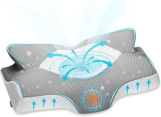 Elviros Cervical Memory Foam Pillows for Neck and Shoulder Pain, Ergonomic Orthopedic Sleeping Support Pillow for Side Sleepers, Back and Stomach Sleepers (Small)