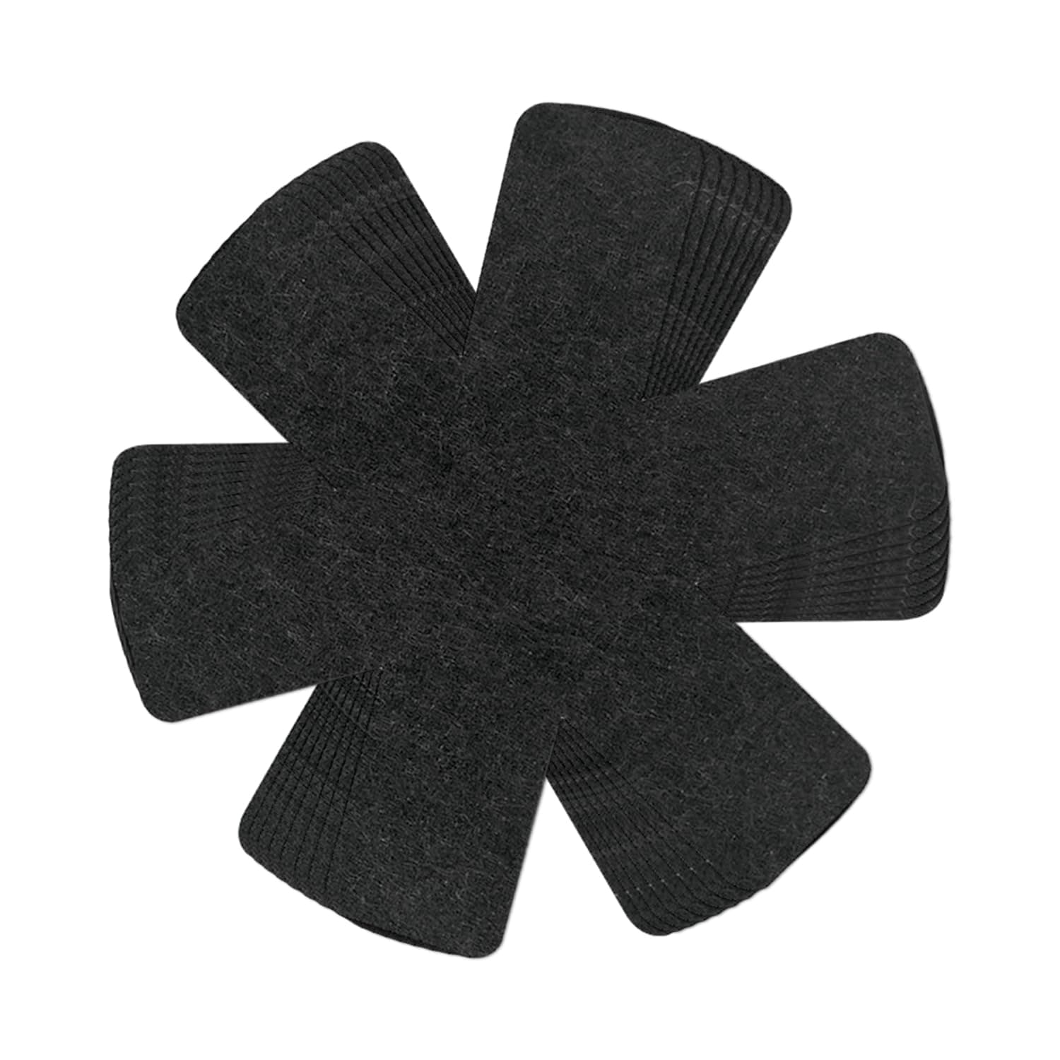 8-pack Pan Protectors (diameter 38cm), Heat Insulation Pads, Cup And Pan Protectors, High Temperature Resistant Felt Mats, Adjustable Size (black)