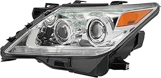 Front Headlight Assembly for 2013-2015Lexus LX570 w/O AFS Model, Left Driver Side Replacement Xenon Headlamp Chrome Housing w/LED DRL, Front Head Light Lamp Clear Lens