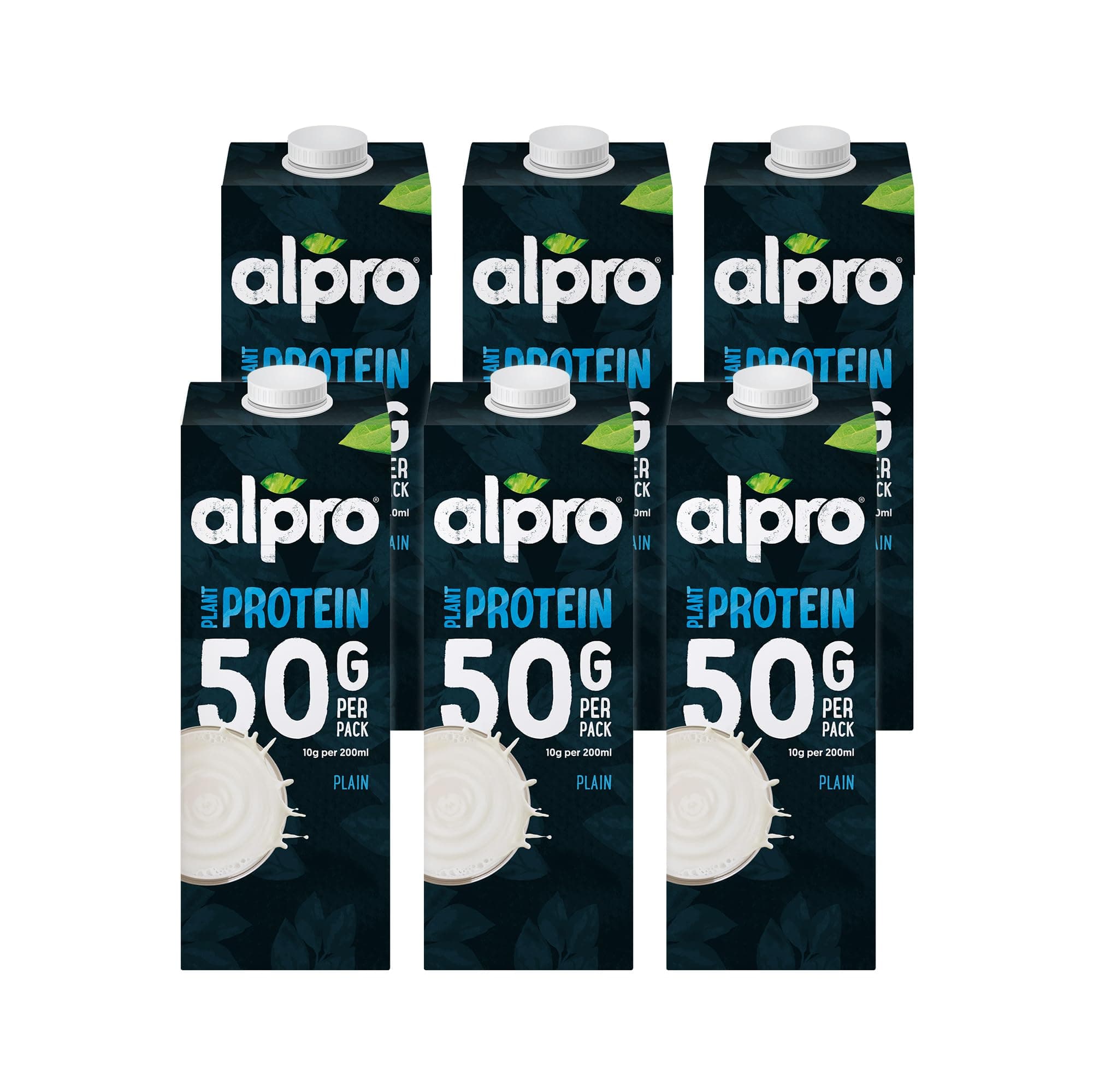 Alpro Soya High Protein Drink 100% Plant Based And Dairy Free, Suitable For Vegans, Naturally Free From Lactose - 6x1L