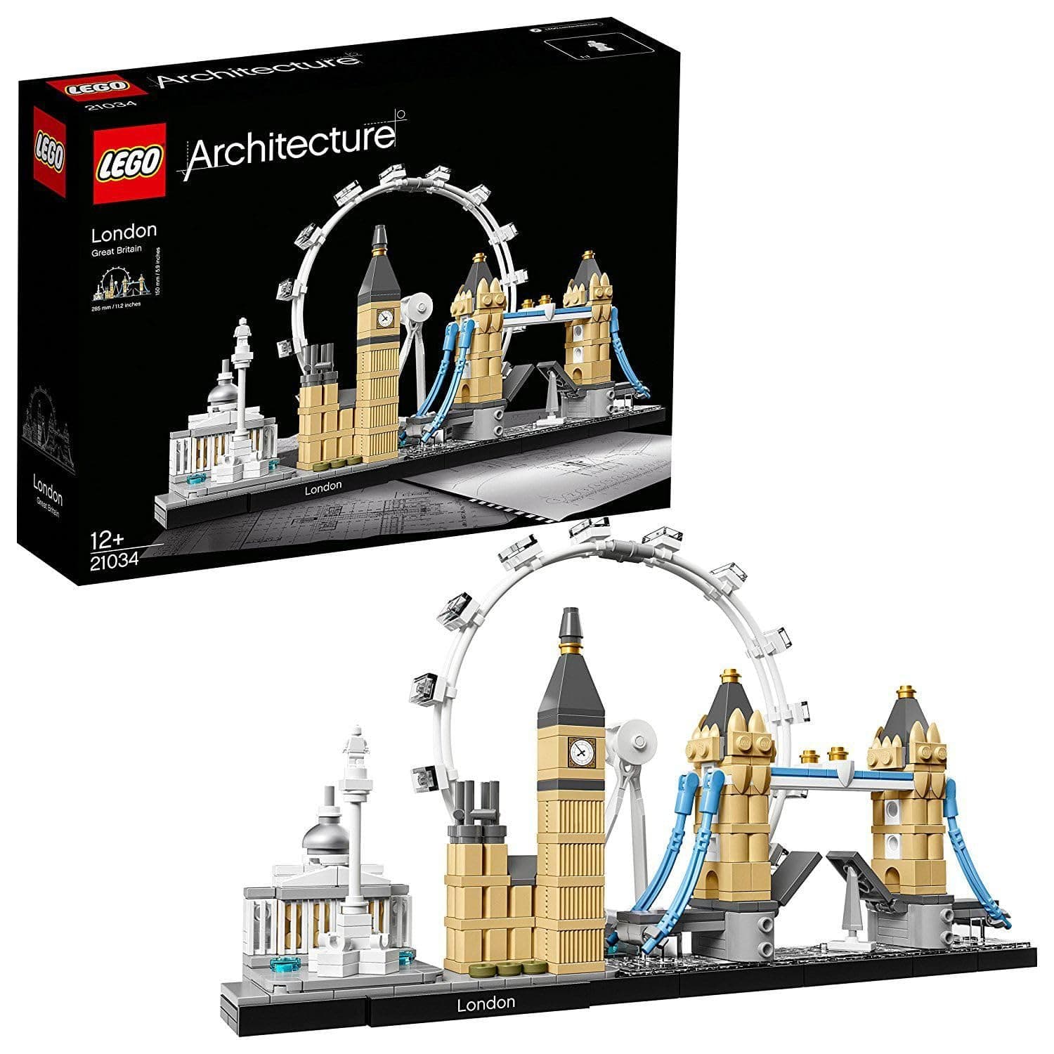Architecture Skyline Model Building Set, Model Kit Featuring London Eye, Big Ben, Tower Bridge, Office Home Décor, Collectible Gift Idea for Men, Women and Teens 21034