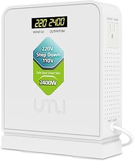 UMI 2400W Step Down 220v to 110v Voltage Converter, Heavy Duty 220V to 110V Power Converter with Auto Mode, Step Down Converter 220V to 110V - US to Europe Voltage Converter