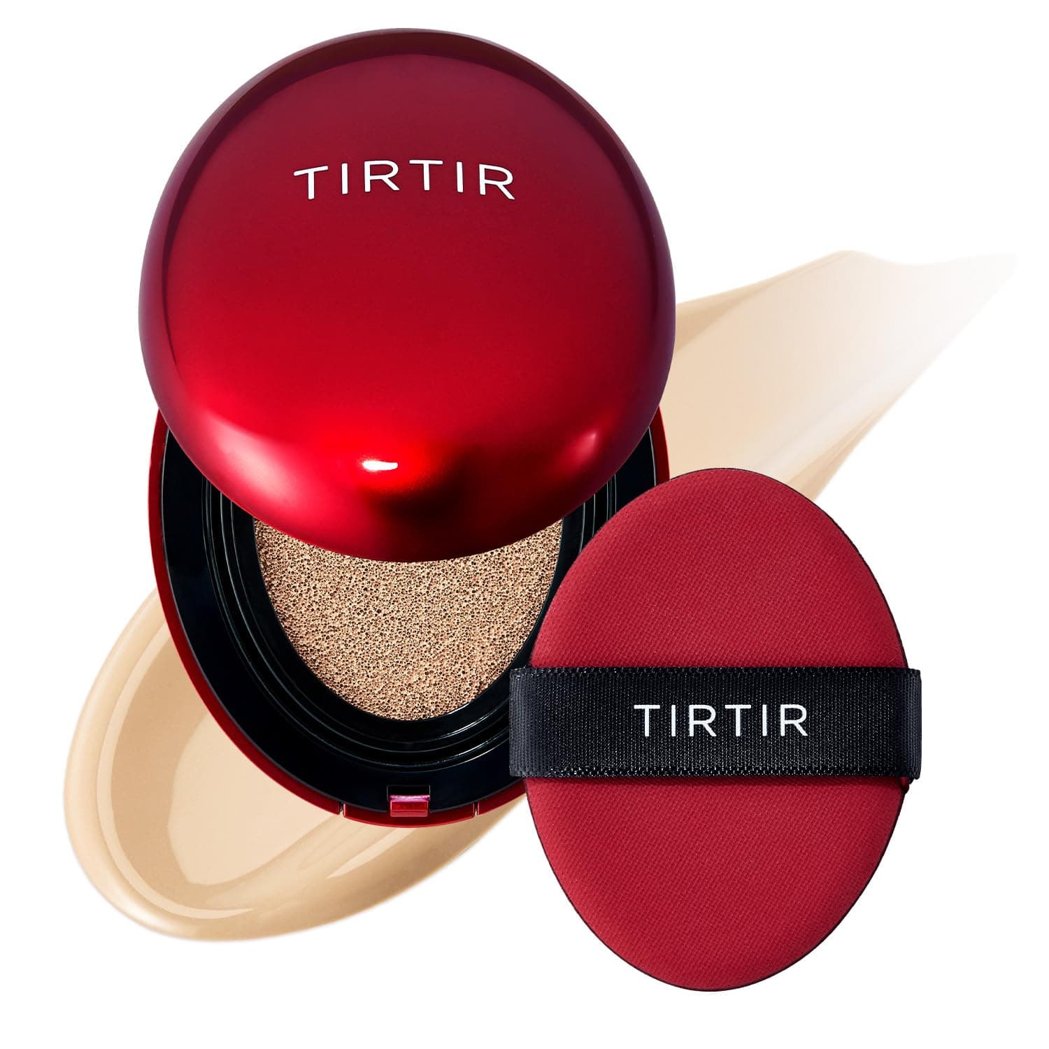 [*Mini Size*] TIRTIR Mask Fit Red Cushion Foundation | Full coverage, Weightless, Skin fit, Satin Glow Finish, Korean Makeup, beauty, Tattoo cover up, Buildable (#21W Natural Ivory, 0.15 Fl Oz)