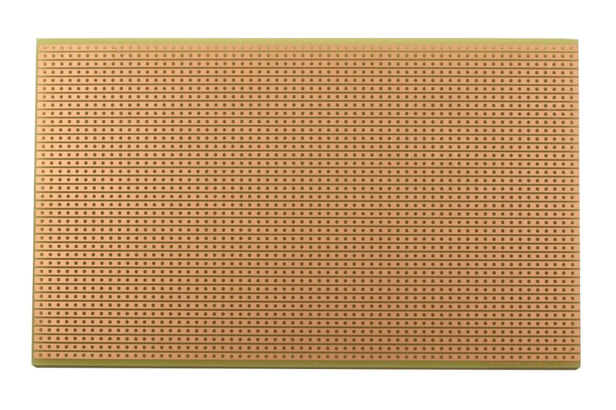 ST3U StripBoard-3U, Uncut Strips, 1 Sided PCB, 3.94 x 6.30 in (100 x 160 mm)