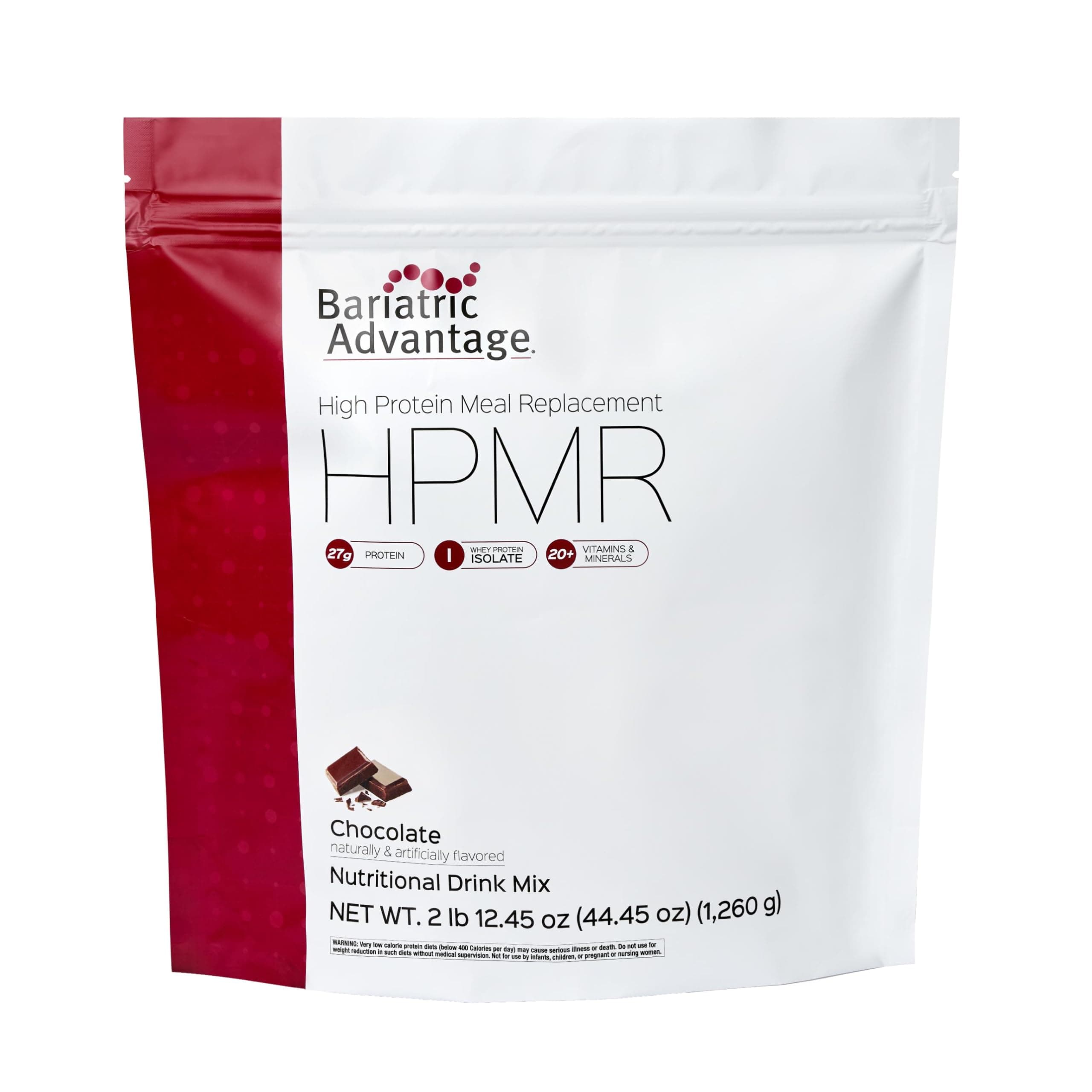 High Protein Meal Replacement Drink Mix, Protein Powder Whey Isolate for Gastric Bypass and Sleeve Gastrectomy Patients, 27g Protein, Lactose Free - Chocolate - 28 Servings