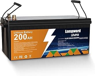 200Ah Lifepo4 Battery 4000+ Deep Cycle Lithium Battery 12v for Power Wheels 12v,Marine,Trolling Motor/Golf Cart/Solar and Wind Power,UPS/RV,Fish Finder