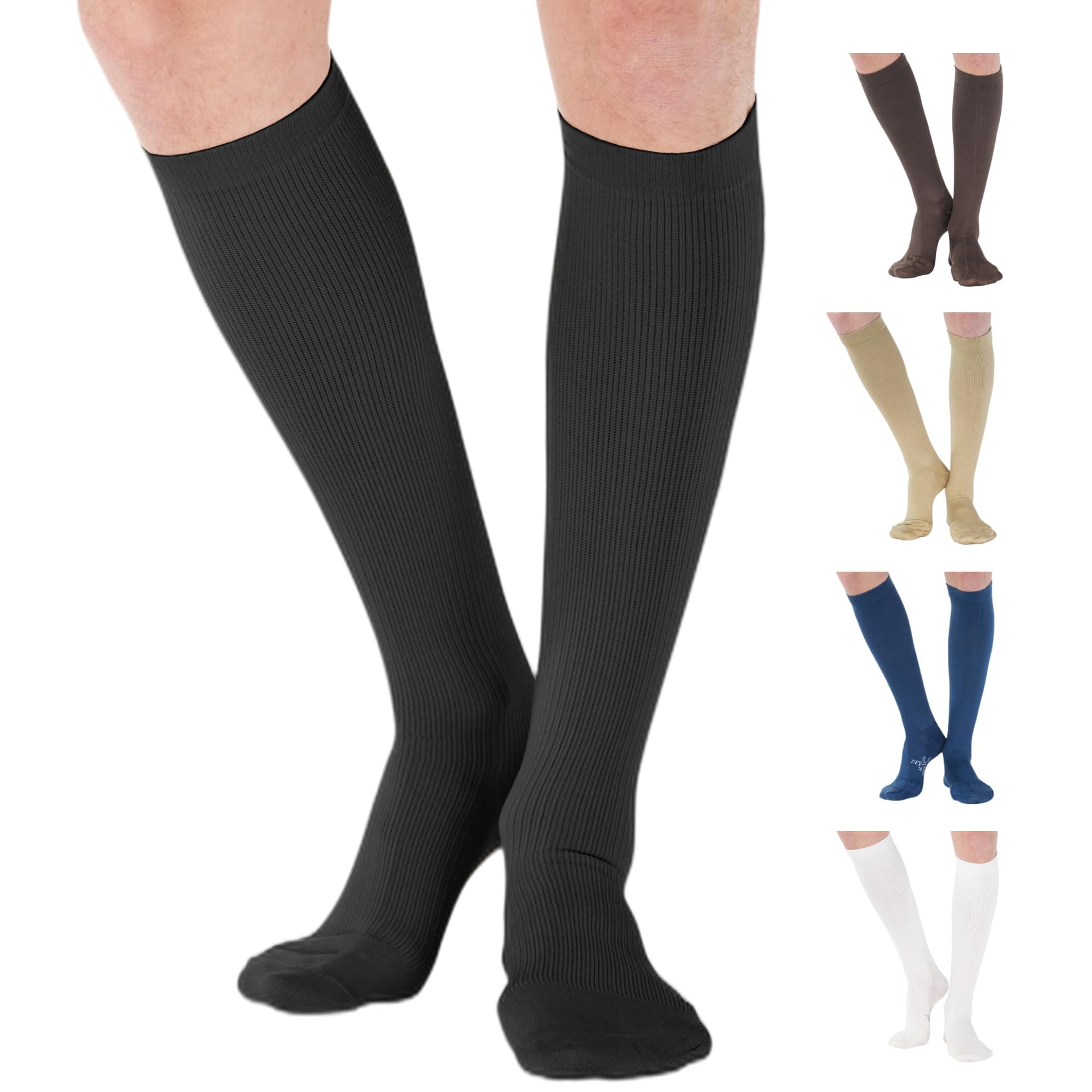 Cotton Compression Socks for Women & Men 20-30 mmhg Knee High
