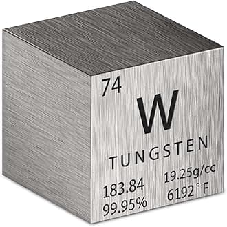 Tungsten Cube Metal Density Cubes Pure Metal High Density Element Cube for Element Collections Lab Experiment Material Hobbies Heavy Small Objects Experience (Wolfram, 1 Inch)