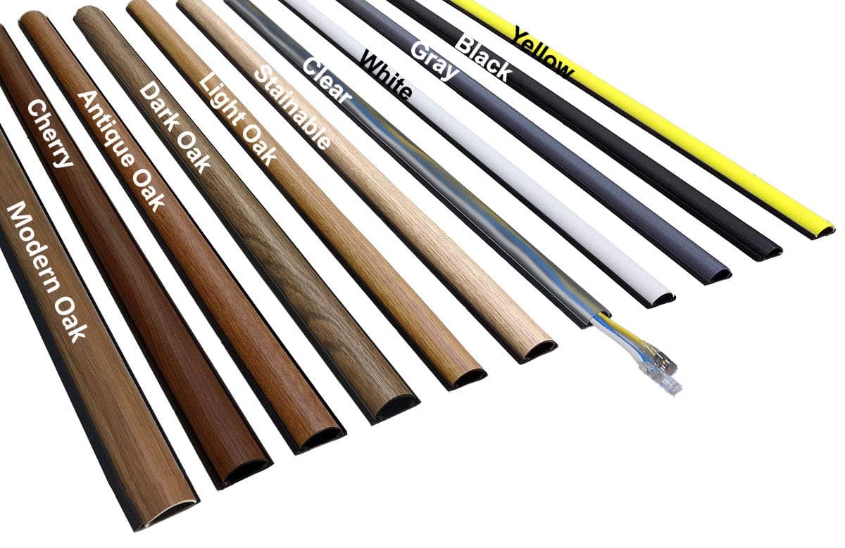 ChordSavers StudioSaver Medium Cord Cover Wooden Finish Wire Cable Protector - Stainable - 36" (3 Feet) [2 Pack]