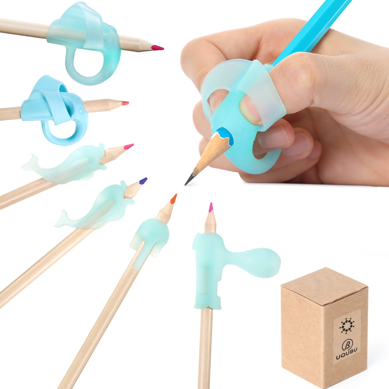 Pencil Grips,Writing Aid Trainer Grip Handwriting Posture Correction Device Finger Grip for Kids Kindergarten Preschoolers Toddler Right or Left Handed Pencil Grips for Kids Handwriting