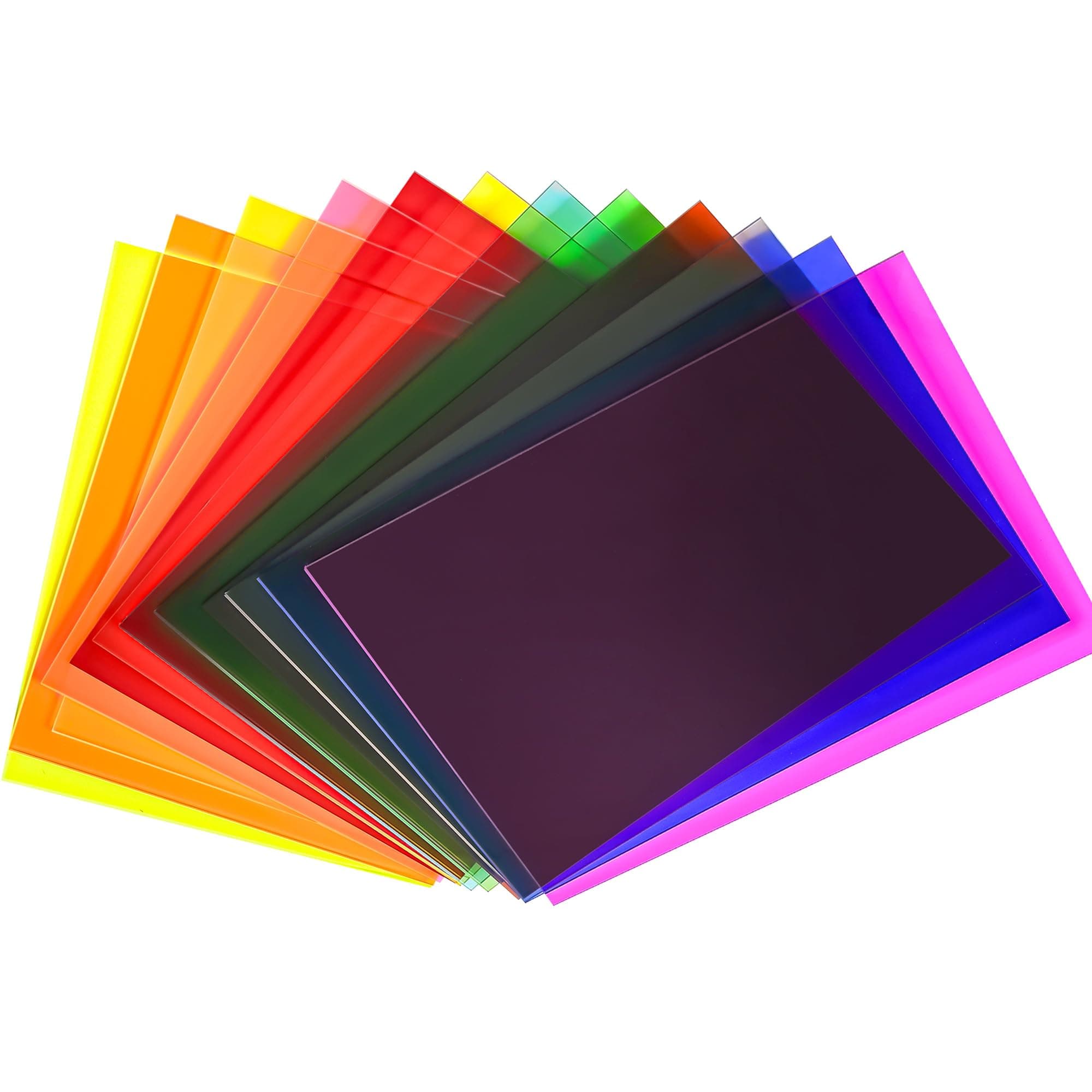 Lesnlok Colored Acrylic Sheets1/8 inch Thick 3mm 12 Pack 5 x 7 Clear Colored Plexiglass Sheets,for Sign,Craft,Painting,Laser Cutting,DIY Display Projects… (12, Colored, 5"x 7")