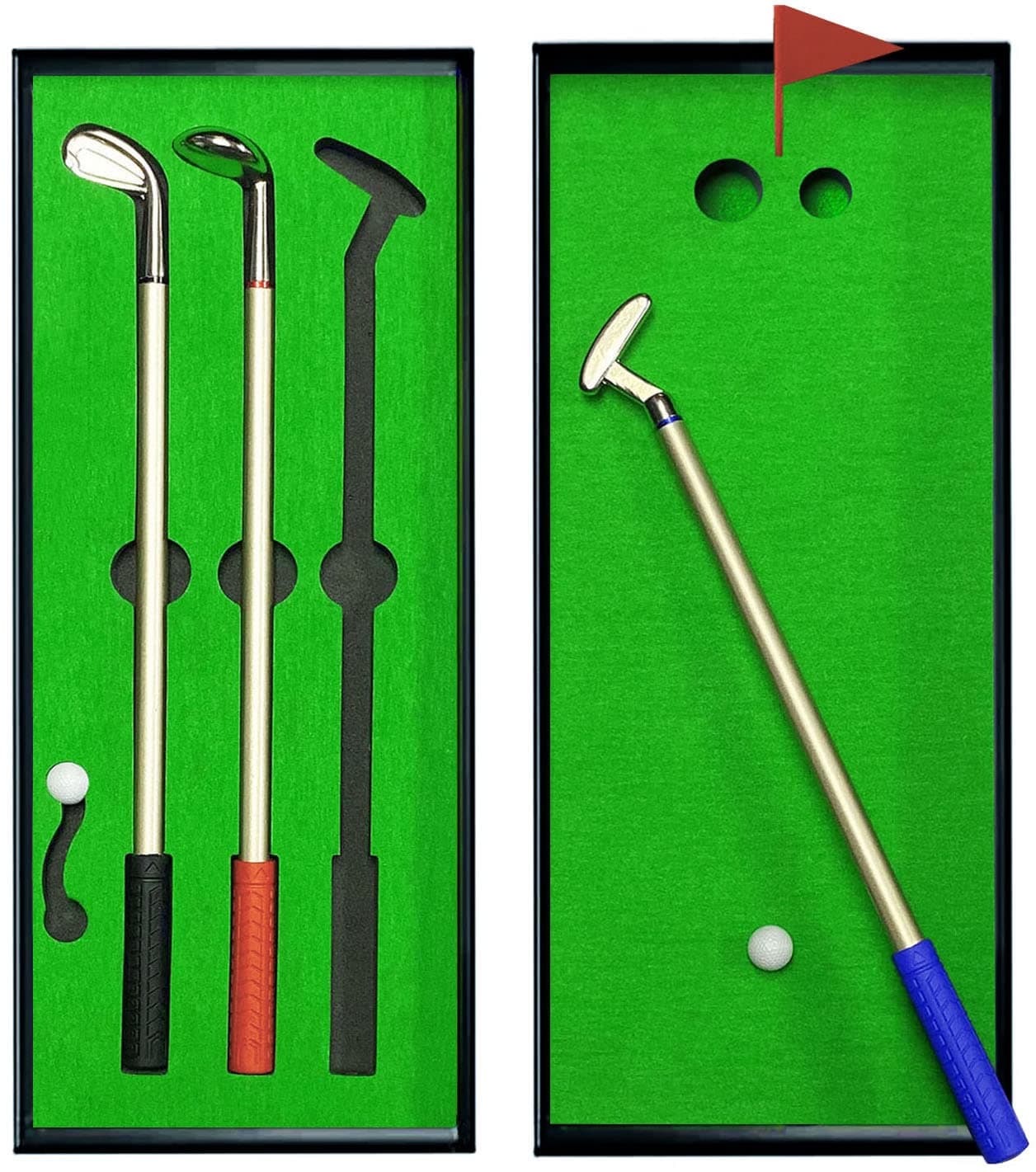 SANTA CASA Golf Pen Set & Mini Desktop Golf Putting Green Game, Funny Gifts for Golfers Adults Teens Boss Coworkers, Office Desk Toy, Stocking Stuffers, Stress Relief Gadget